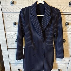Express Women's Navy Pinstripe Blazer Dress